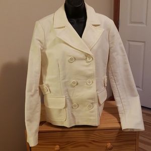 New cream colored GAP peacoat size 10
